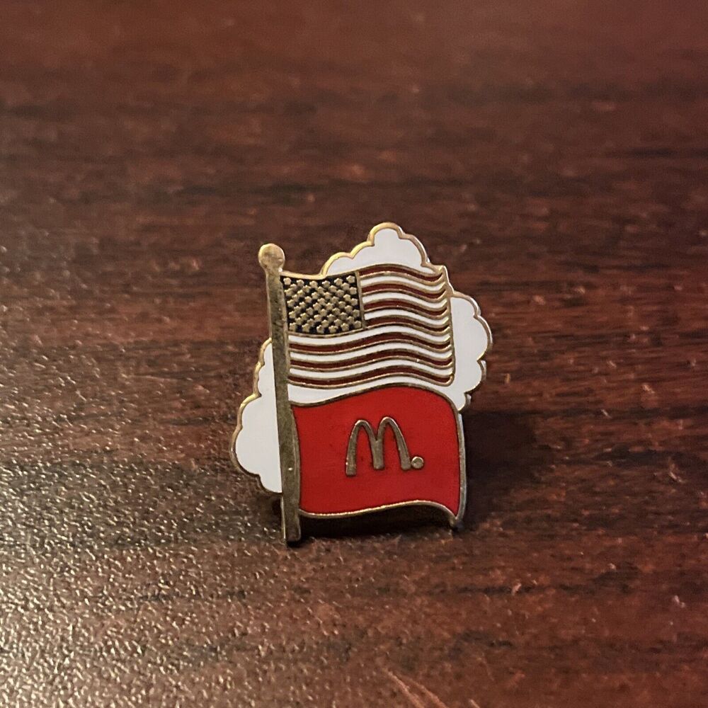 McDonald's American‎ Flag Employee Lapel Hat Pin